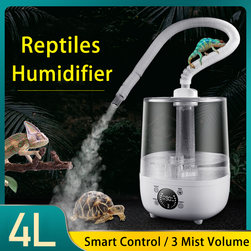 Terrarium Fogger Ultrasonic - 4L สัตว์เลื้อยคลาน Terrariums ความชื้นหมอกกับความชื้นและตั้งเวลาสำหรับ Amphibians Herps