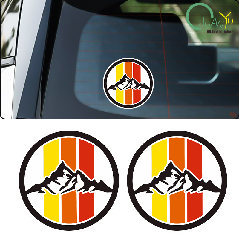Glass Door Hinge - รถ SUV ภูเขาหิมะสามสีแบบย้อนยุคกระจกหลังกระจกหน้ารถข้างตกแต่งด้วย stiker Motor รถ
