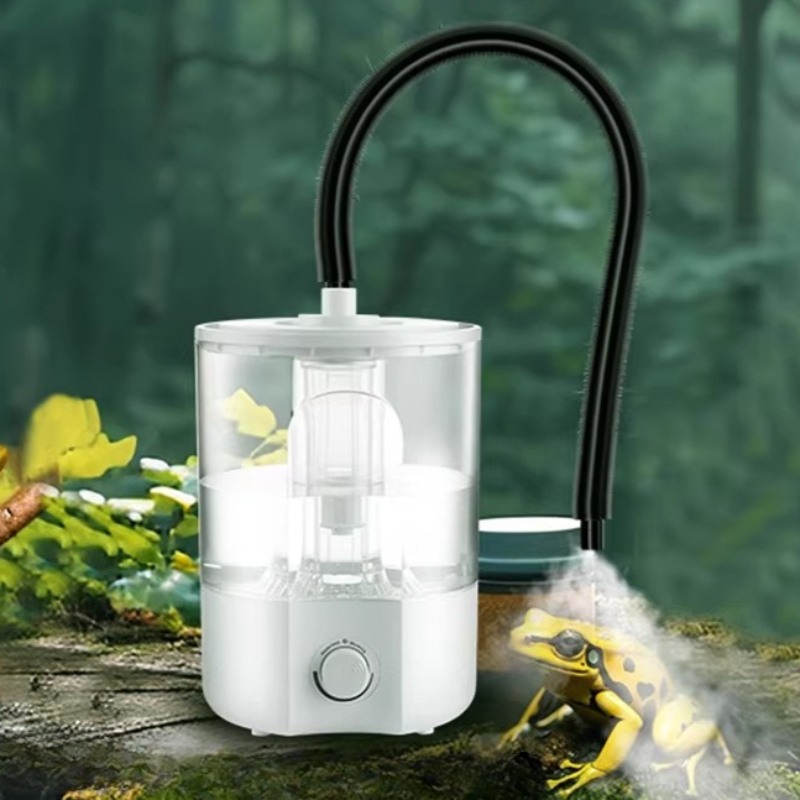 Terrarium Fogger Ultrasonic - เครื่องเพิ่มความชื้นสำหรับสัตว์เลื้อยคลาน ปรับระดับได้ เงียบ ความจุขนาดใหญ่ เครื่องเพิ่มความชื้นในตู้เลี้ยงสัตว์ เครื่องพ่นไอน้ำอัลตราโซนิกสำหรับสัตว์เลี้ยงขนาดเล็ก
