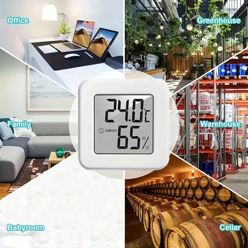 Digital Hygrometer Probe - เครื่องวัดอุณหภูมิและความชื้นแบบดิจิตอล เครื่องวัดอุณหภูมิในอาคาร เครื่องวัดอุณหภูมิขนาดเล็ก จอ LCD สถานีตรวจอากาศขนาดเล็ก