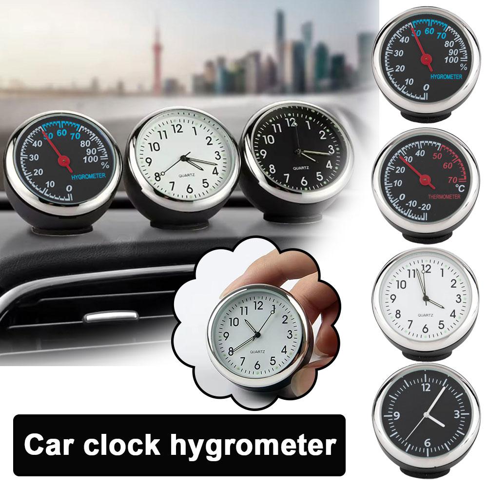 Digital Hygrometer Probe - นาฬิกาติดรถยนต์ขนาดเล็ก อุปกรณ์ตกแต่งรถยนต์ นาฬิกาอัตโนมัติ พร้อมเทอร์โมมิเตอร์ ไฮโกรมิเตอร์ เกจวัดความชื้น