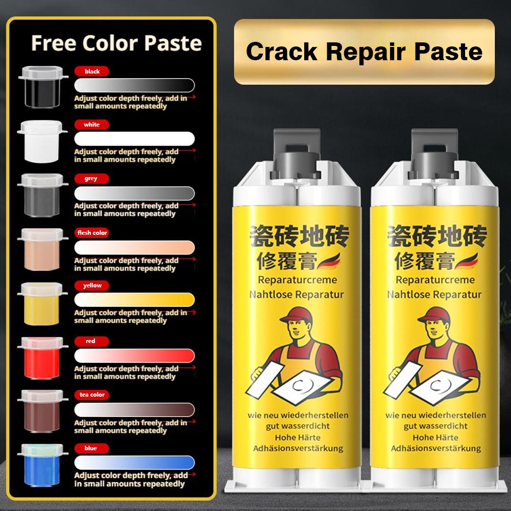 Ceramic Tile Floor - ชุดซ่อมรอยแตกกระเบื้องอเนกประสงค์ กาวซ่อมเซรามิก กาวซ่อมรอยแตกพื้นหินอ่อน อ่างล้างจาน พร้อมเครื่องมือยึดติดพิเศษ