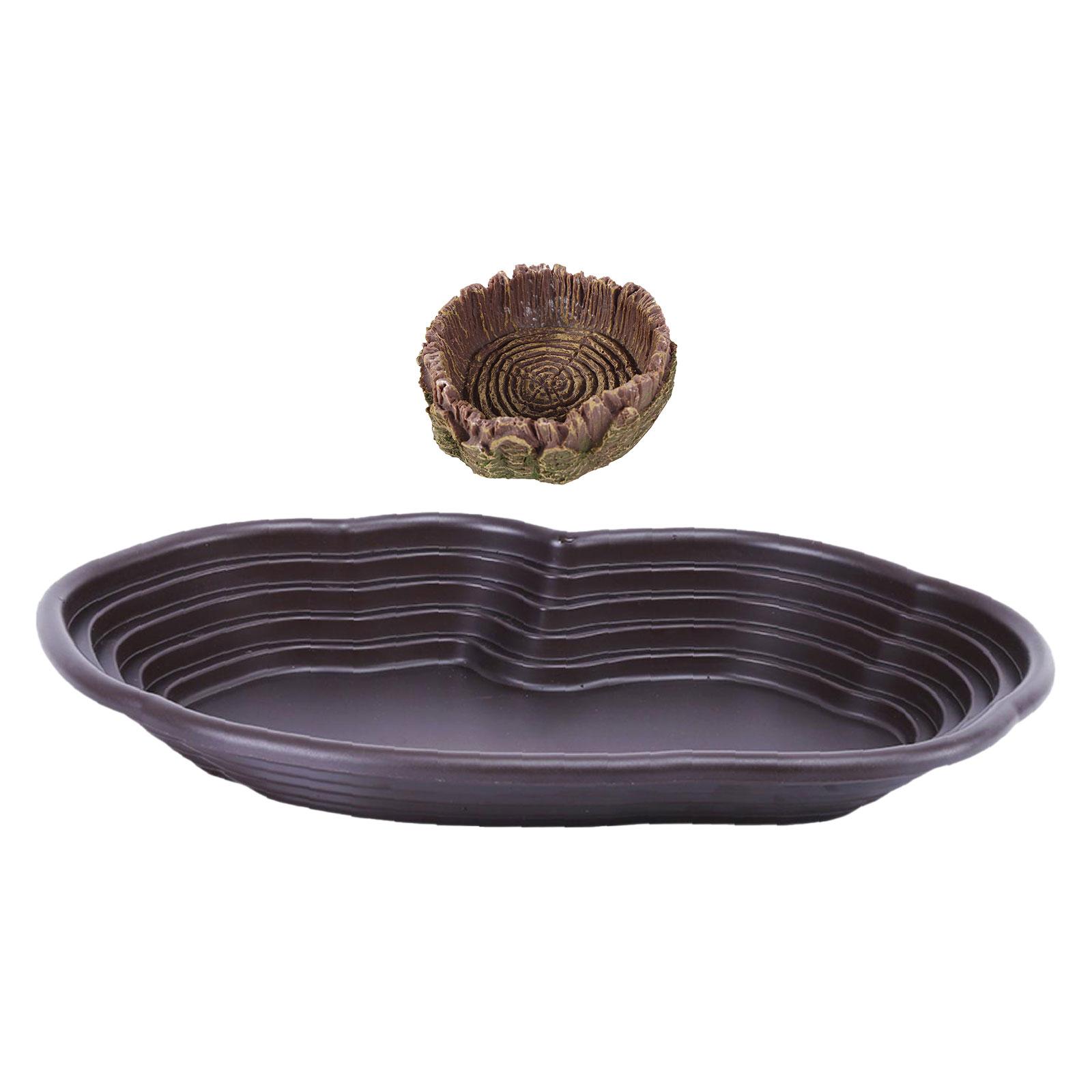 Water Dish Reptile - จานอาบน้ำสัตว์เลื้อยคลาน, ที่ป้อนอาหารเต่าสัตว์ครึ่งบกครึ่งน้ำสัตว์เลื้อยคลานจานให้อาหารสำหรับมังกรเต่าเครา