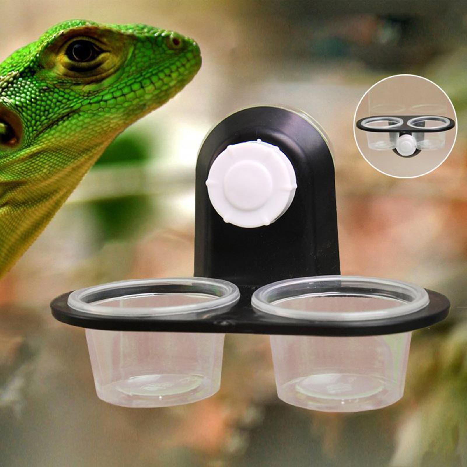 Water Dish Reptile - ถาดอาหารตุ๊กแก ถ้วยให้อาหารตุ๊กแก ใช้งานสะดวก ทำความสะอาดง่าย ทนทาน พร้อมถาด