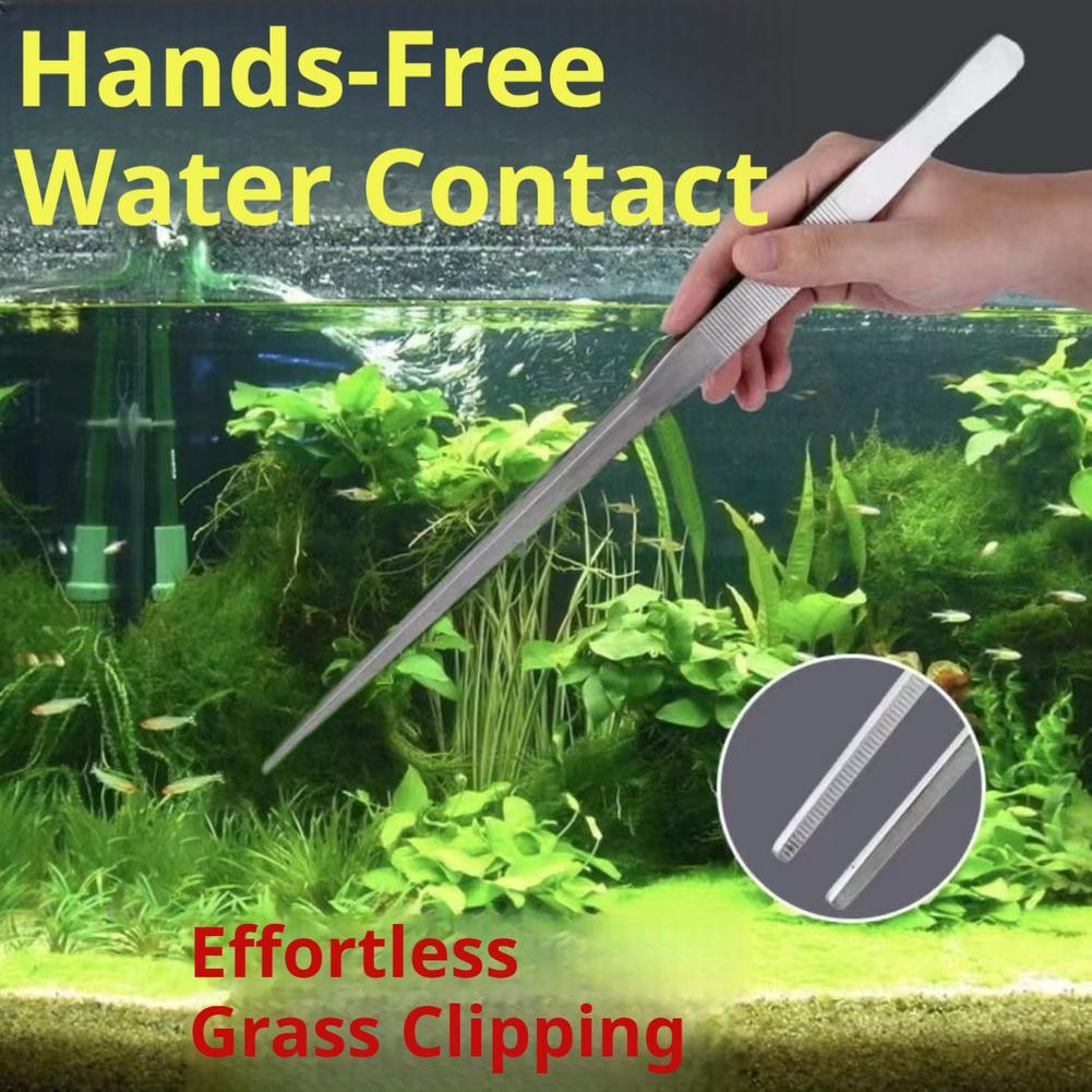 Feeding Tong Stainless - แหนบสแตนเลสสำหรับตู้ปลา อุปกรณ์จัดสวนในตู้ปลา แบบตรงและแบบโค้ง คีมหนีบตู้ปลา สำหรับป้อนอาหารและจับต้นไม้ในตู้ปลา