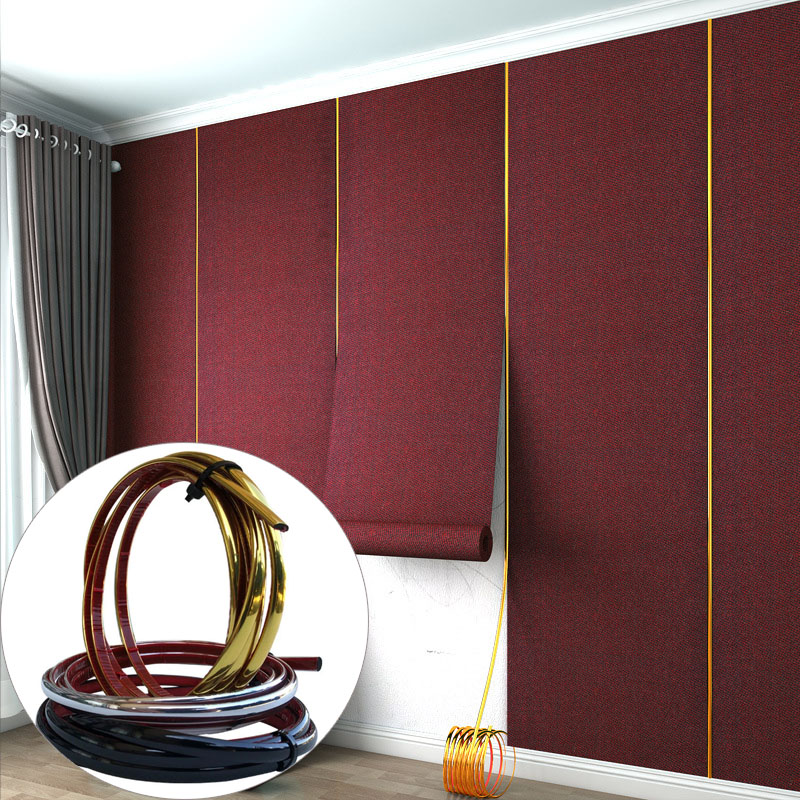 Pvc Panel Background - Bingkai cermin โลหะติดผนังพื้นหลังรูปครึ่งวงกลมสีทองขอบสวยงามแถบตกแต่งรถยนต์พีวีซีสติกเกอร์รูปลอกใหม่