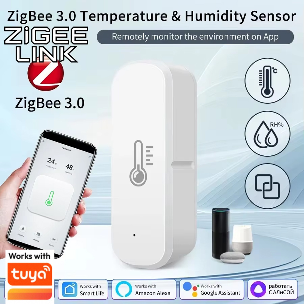 Digital Hygrometer Probe - สมาร์ทซิกบี 3.0 เซ็นเซอร์วัดอุณหภูมิและความชื้นสมาร์ทเครื่องวัดอุณหภูมิไฮโกรมิเตอร์แบบเรียลไทม์ APP รีโมท ALARM