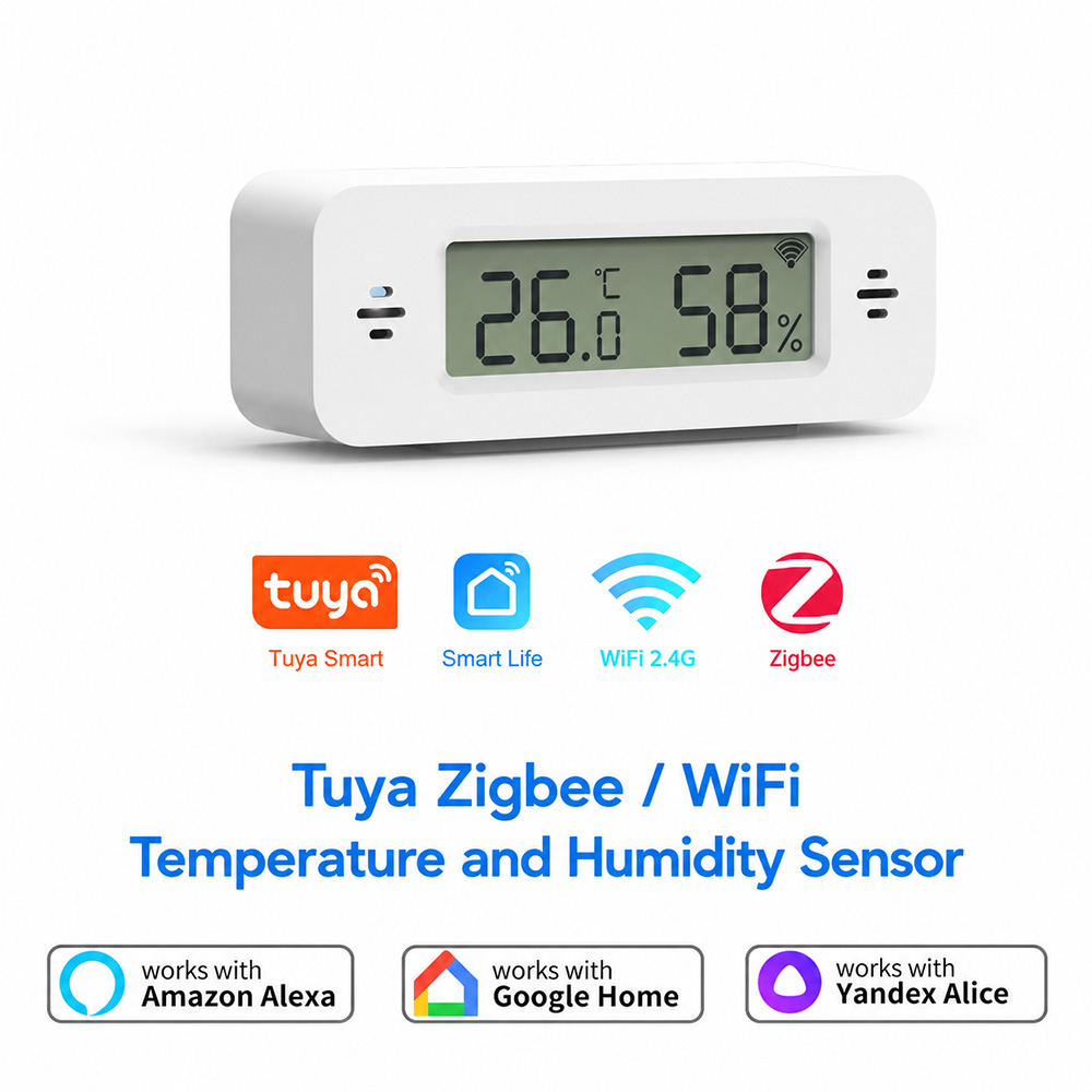 Digital Hygrometer Probe - ทูยา ซิกบี ไวไฟ มินิ เซ็นเซอร์วัดอุณหภูมิและความชื้น เทอร์โมมิเตอร์ไฮโกรมิเตอร์อัจฉริยะสำหรับบ้าน