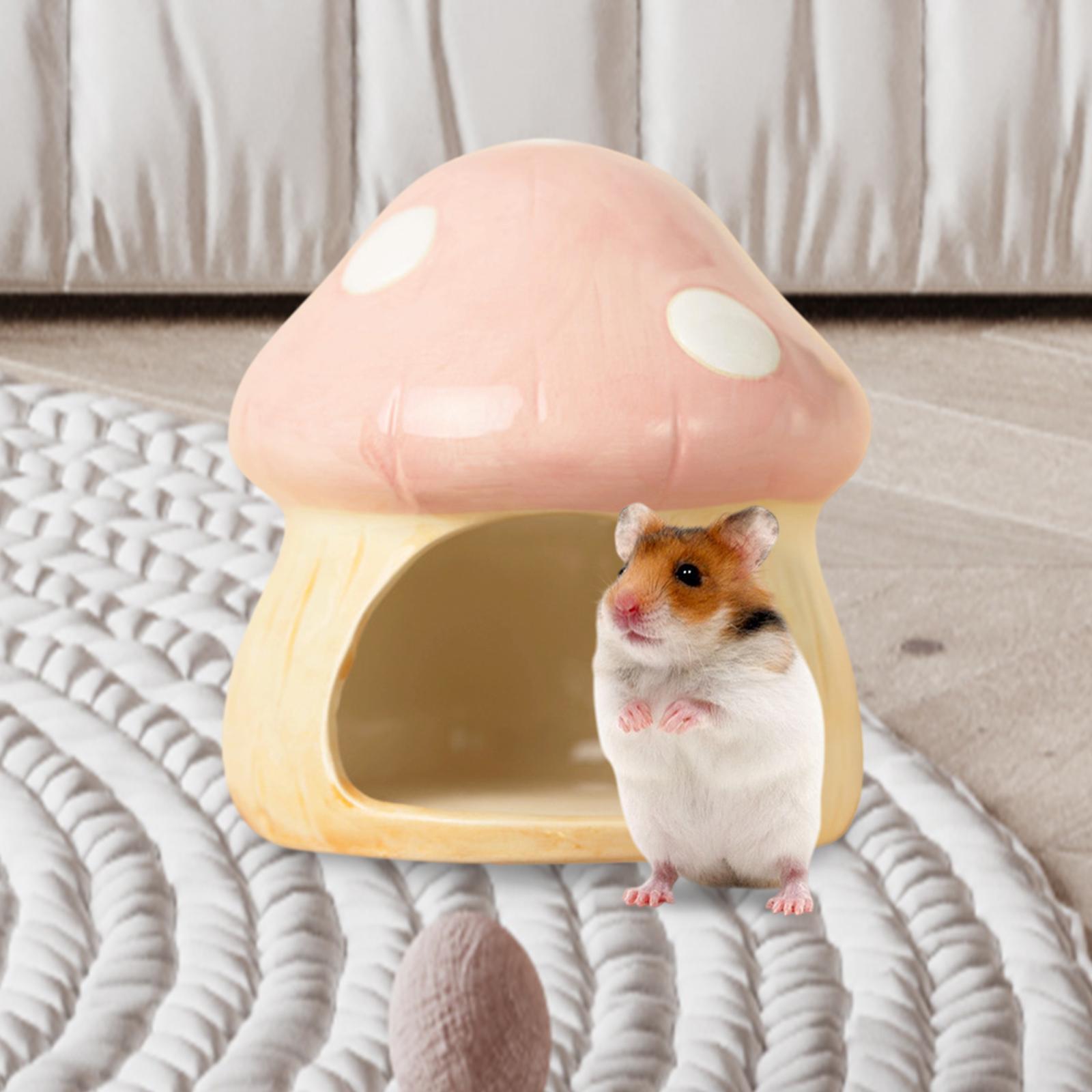 Hide Cave Ceramic - เซรามิคเห็ดหนูแฮมสเตอร์ Hideout หนูแฮมสเตอร์ซ่อนถ้ําการ์ตูน Guinea Pig House