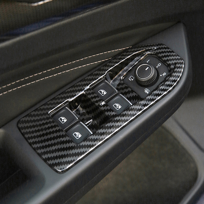 Glass Door Hinge - รถกระจกหน้าต่างLiftปุ่มTrimสวิทช์ประตูพนักพิงแผงสติกเกอร์สําหรับVW Golf 8 MK8 อุปกรณ์เสริม 2020