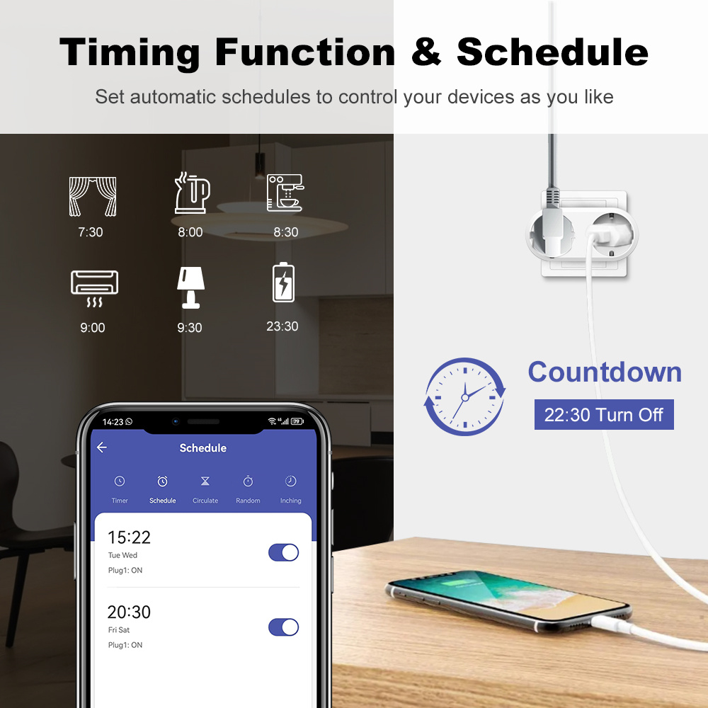 ปลั๊กไฟอัจฉริยะ WiFi แบบสองช่อ - Timer Dual Outlet บทวิจารณ์และราคา