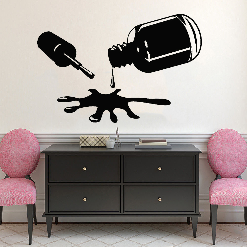 เล็บ Decals ผนังห้องนอนอุปกรณ์ - Pvc Panel Background บทวิจารณ์และราคา