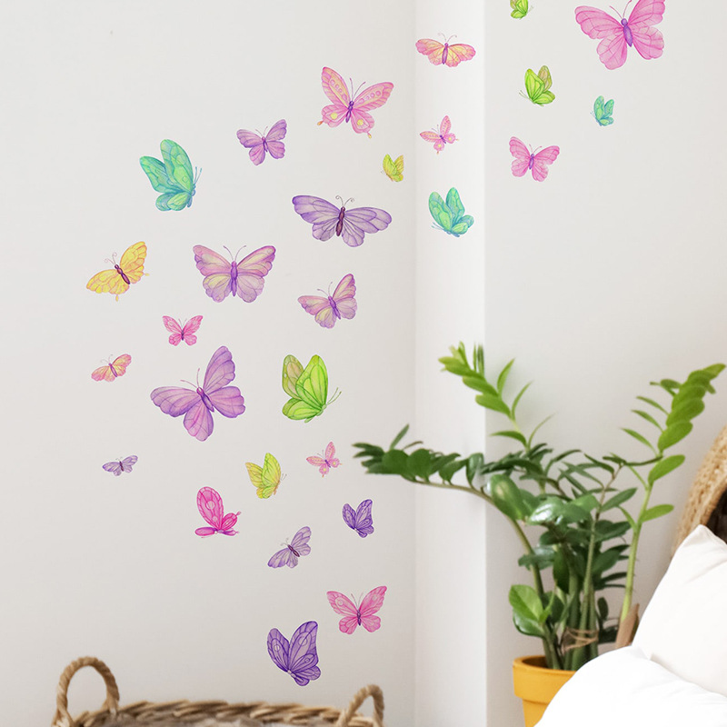 โรแมนติกผีเสื้อสติ๊กเกอร์ติดผน - Pvc Panel Background บทวิจารณ์และราคา