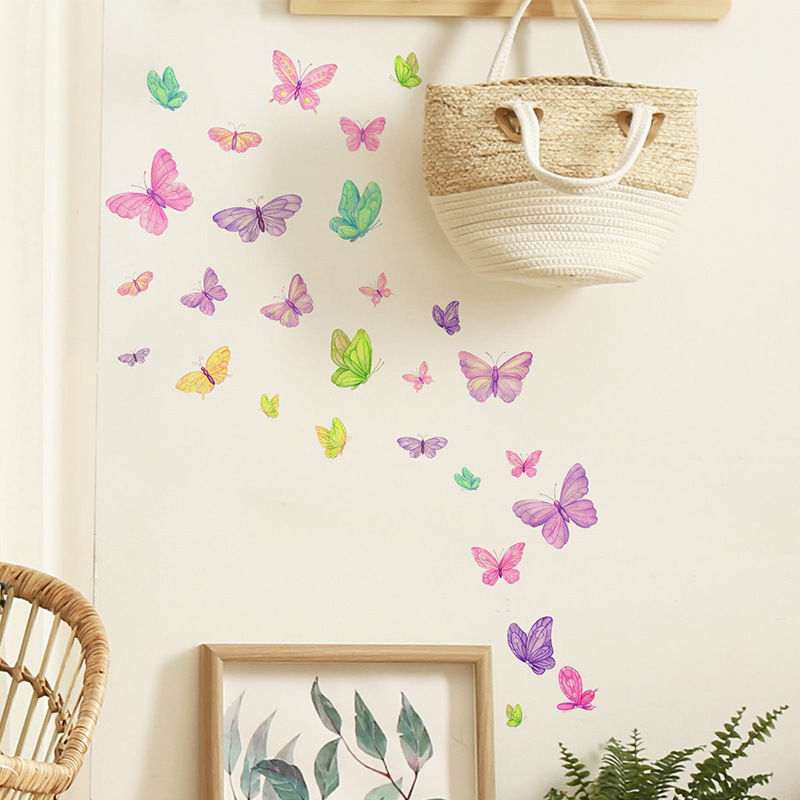 โรแมนติกผีเสื้อสติ๊กเกอร์ติดผน - Pvc Panel Background บทวิจารณ์และราคา