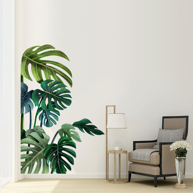 ขนาดใหญ่Nordicสีเขียวใบสติ๊กเก - Pvc Panel Background บทวิจารณ์และราคา