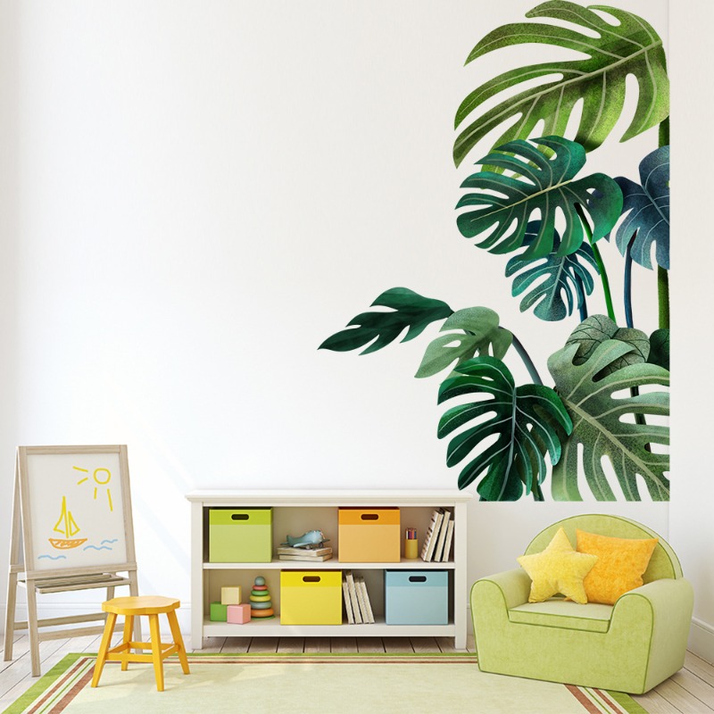 ขนาดใหญ่Nordicสีเขียวใบสติ๊กเก - Pvc Panel Background บทวิจารณ์และราคา
