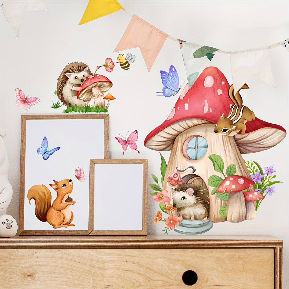 สติ๊กเกอร์ติดผนังรูปเห็ดผีเสื้ - Pvc Panel Background บทวิจารณ์และราคา